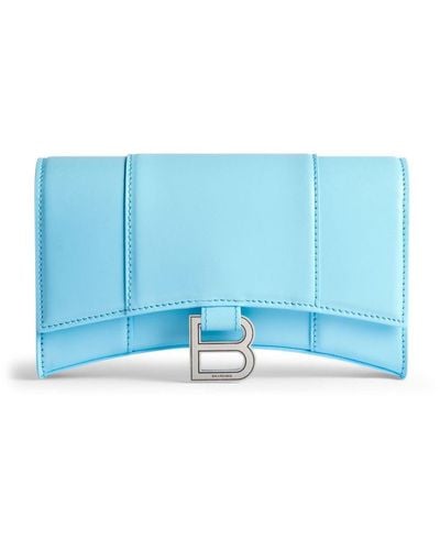 Balenciaga Hourglass Wallet-on-chain - Blue
