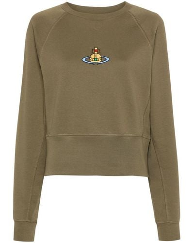 Vivienne Westwood Sweatshirt mit Logo-Stickerei - Grün