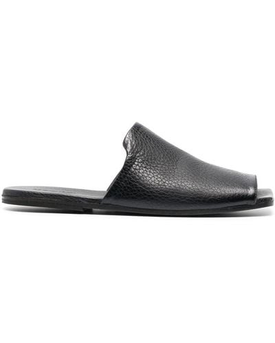 Marsèll Square-toe Leather Slippers - Black