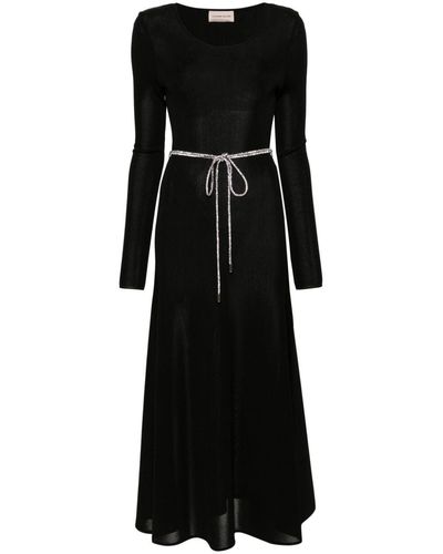 Alexandre Vauthier Round-neck Belted Maxi Dress - Black