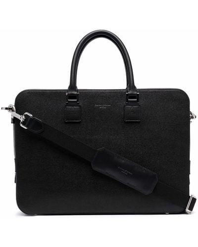 Aspinal of London Mount Street Leather Briefcase - Black