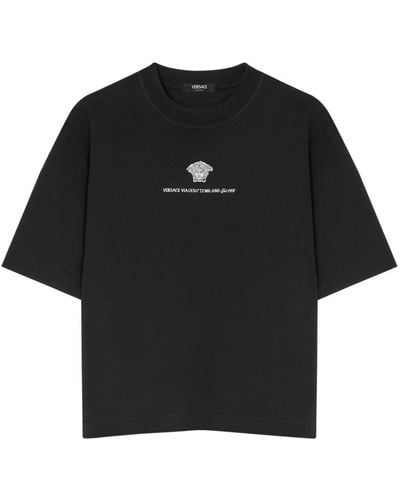 Versace T-shirt à imprimé Medusa Head en coton - Noir