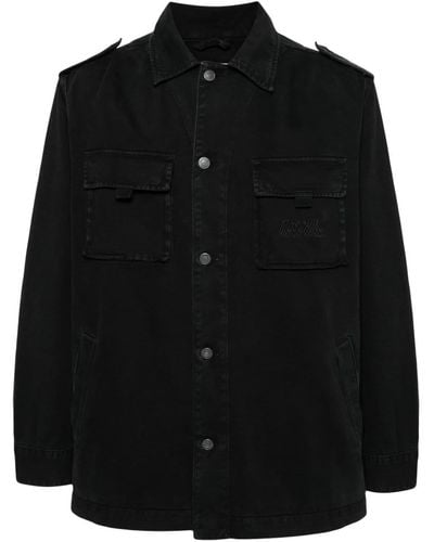 Moschino Embroidered-logo Twill Jacket - Black