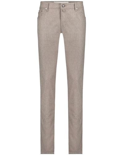 Jacob Cohen Straight Leg Logo-patch Trousers - Grey
