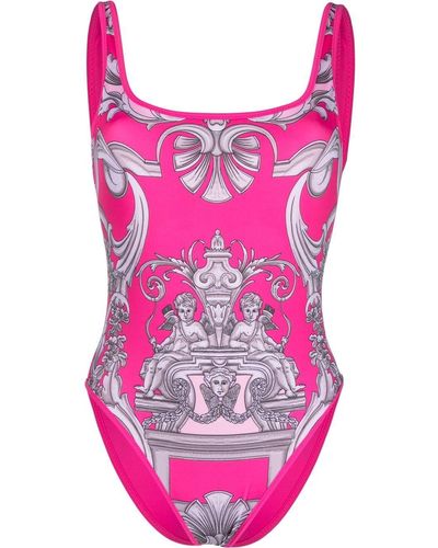 Versace ヴェルサーチェ グラフィック ワンピース水着 - ピンク