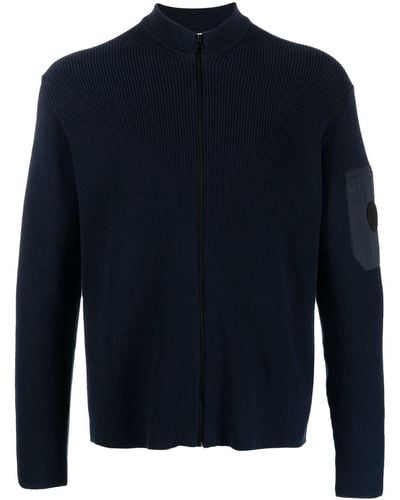 Woolrich Ribbed-knit Zip-up Cardigan - Blue