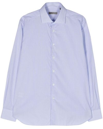 Corneliani Plaid Check-pattern Cotton Shirt - Blue