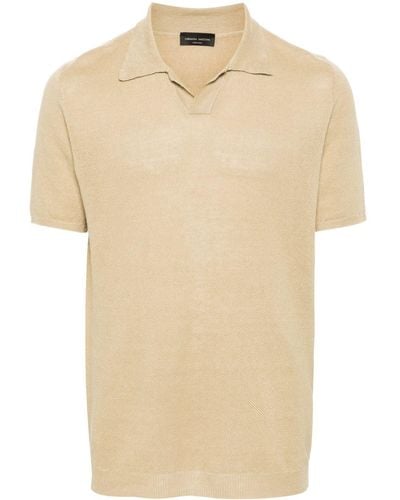 Roberto Collina Fine-knit Linen Polo Shirt - Natural