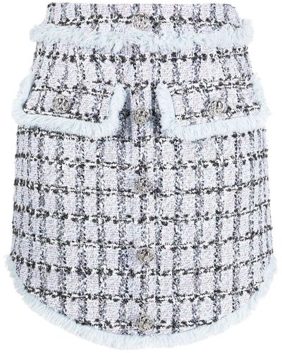 Philipp Plein Tweed Mini Skirt - Gray
