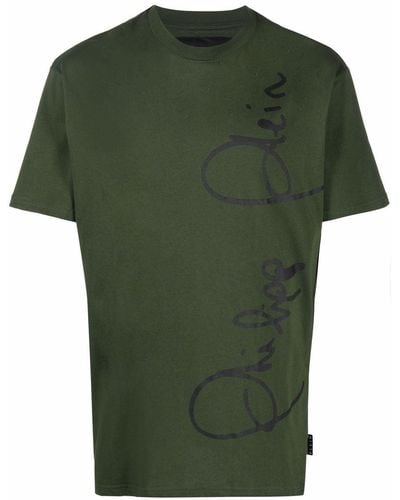 Philipp Plein Camiseta con cuello redondo y logo - Verde