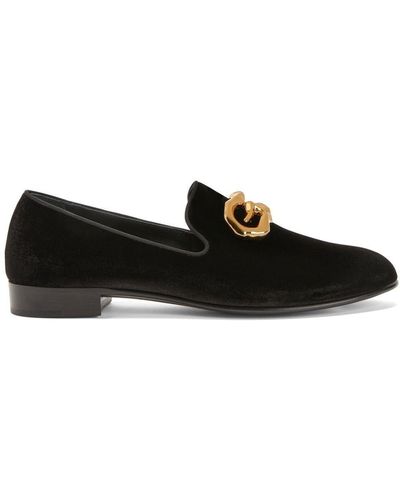 Giuseppe Zanotti Mocassins Leopoldino en velours - Noir