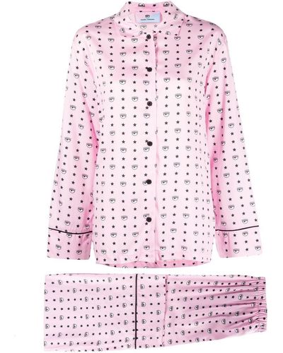 Chiara Ferragni Pyjama Met Print - Roze