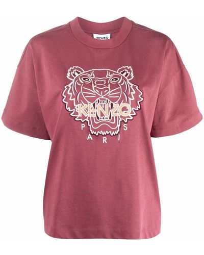 KENZO T-shirt Met Logoprint - Rood