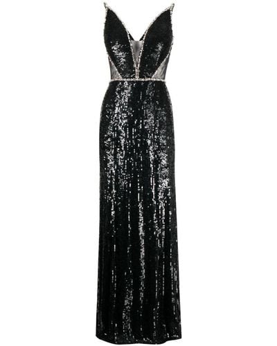 Jenny Packham Amara Sequin-embellished Sleeveless Gown - Black