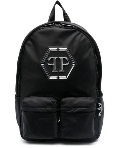 Philipp Plein Logo-patch Zip-up Backpack - Black