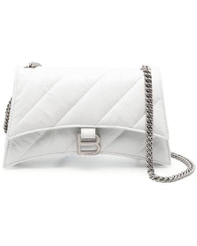 Balenciaga Small Crush Quilted Shoulder Bag - Women's - Calf Leather - White