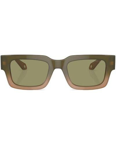 Giorgio Armani Rectangle-frame Tinted-lenses Sunglasses - Natural