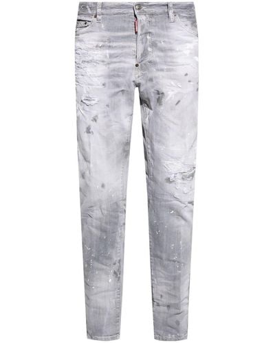 DSquared² Distressed-finish cotton jeans - Grau