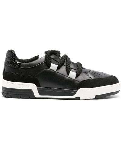 Moschino Paneled Faux-leather Sneakers - Black