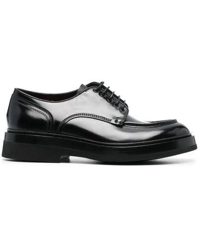 Santoni Patent Leather 40mm Derby Shoes - Black