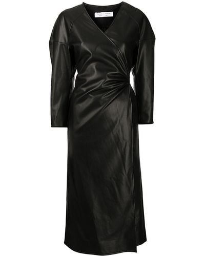Proenza Schouler Faux Leather Wrap Dress - Black