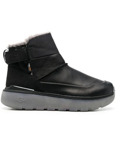 UGG City Mini Leather Boots - Black