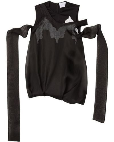 AZ FACTORY Honey Suckle Lace-embellished Minidress - Black