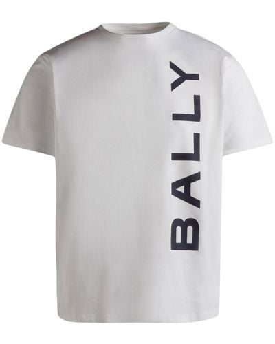 Bally T-shirt Van Biologisch Katoen Met Logoprint - Wit