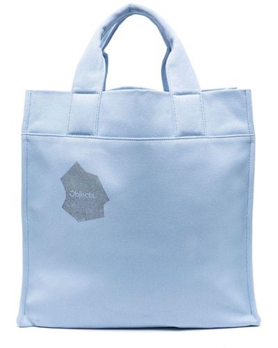 Objects IV Life Logo-print Cotton Tote Bag - Blue
