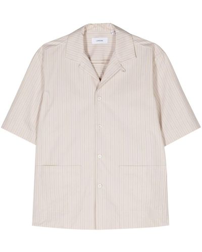 Lardini Pinstriped Cotton Shirt - White