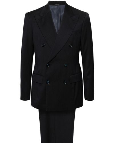 Giorgio Armani Peak-lapel Double-breasted Suit - Black