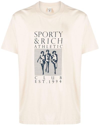 Sporty & Rich T-shirt Racers en coton biologique - Neutre