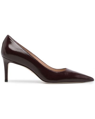 Stuart Weitzman Pointed-toe 75mm Leather Pumps - Brown
