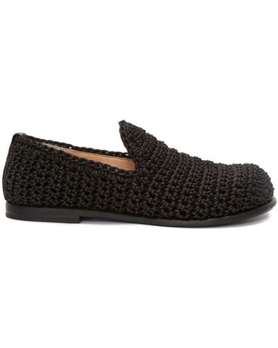 JW Anderson Crotchet Moccasin Loafers - Black