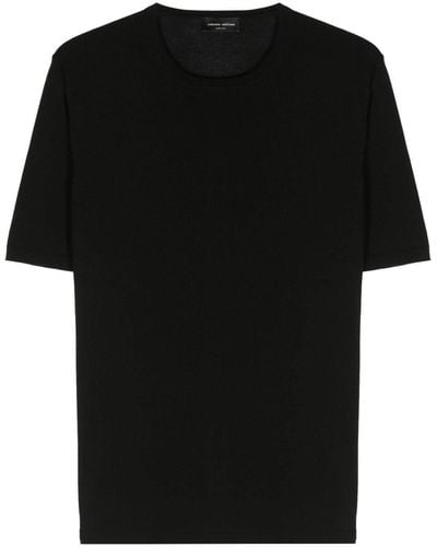 Roberto Collina Camiseta de punto fino - Negro