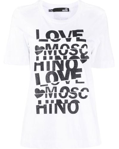 Love Moschino T-shirt Met Korte Mouwen - Wit