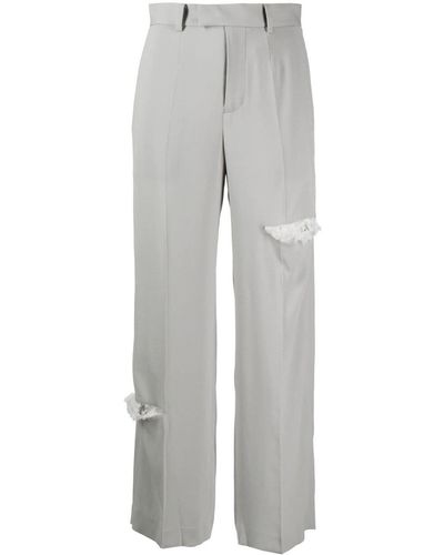 Undercover Distressed-effect Straight-leg Pants - Grey