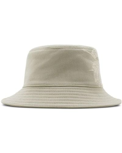 Burberry Ekd Cotton-blend Bucket Hat - Natural