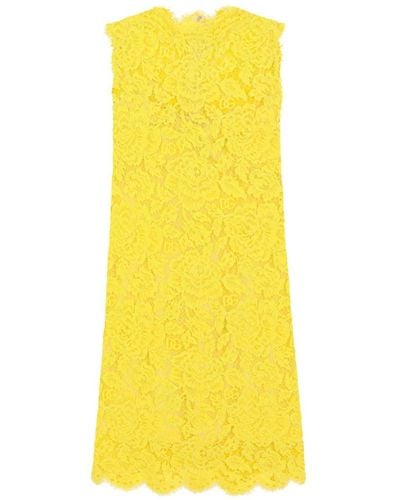 Dolce & Gabbana Corded-lace Minidress - Yellow