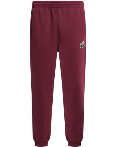 Lacoste Logo-patch Organic Cotton Track Trousers - Red