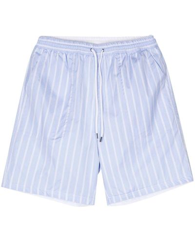 Aspesi Gestreepte Katoenen Shorts - Blauw