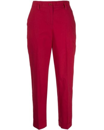 P.A.R.O.S.H. Cropped-leg Cotton Trousers - Red