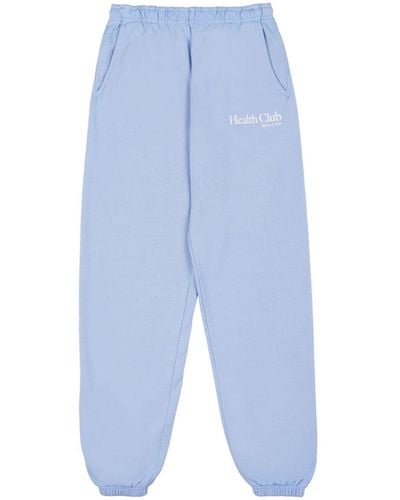 Sporty & Rich Health Club Cotton Track Trousers - Blue