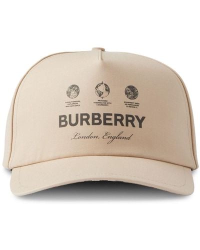 Burberry Baseballkappe mit Logo-Print - Natur