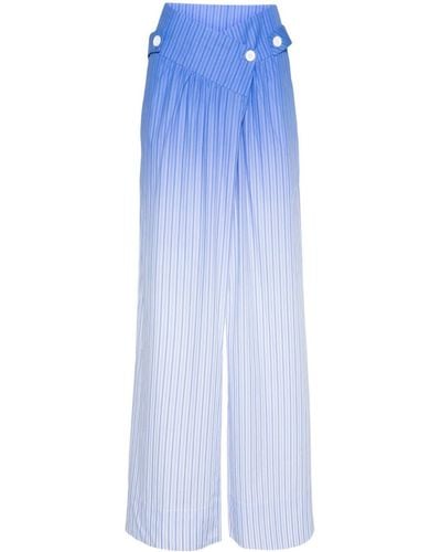 Stine Goya Pantalon ample Asta à rayures - Bleu