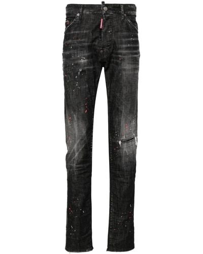 DSquared² Tidy Biker Slim-leg Jeans - Gray