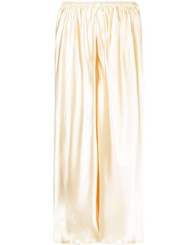 Khaite The Lindy Wide-leg Cropped Trousers - Natural