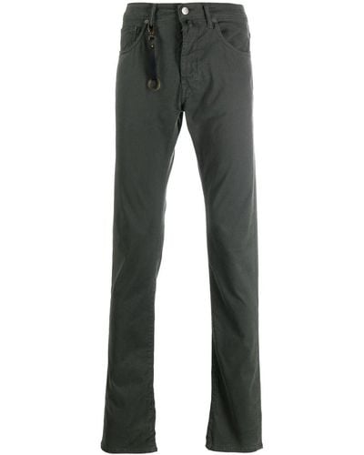 Incotex Halbhohe Slim-Fit-Jeans - Grün
