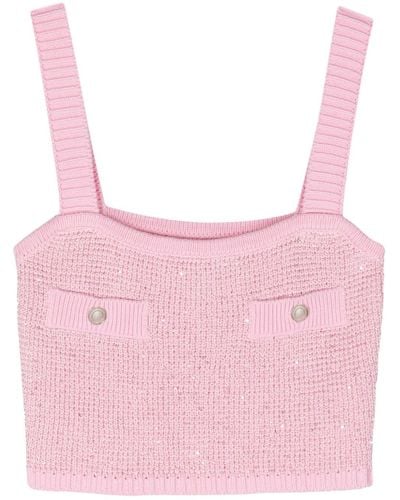 Alessandra Rich Cropped Top - Roze