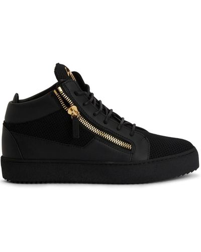 Giuseppe Zanotti Frankie Panelled Hi-top Sneakers - Black